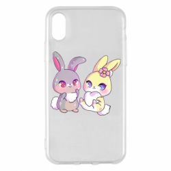 Чехол для iPhone X/Xs Rabbits In Love - PrintSalon