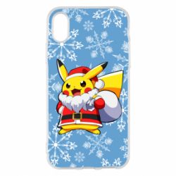 Чохол для iPhone X/Xs Santa Claus Pikachu - PrintSalon