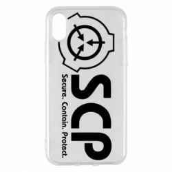 Чохол для iPhone X/Xs SCP logo text - PrintSalon