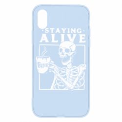 Чехол для iPhone X/Xs Staying alive with coffee - PrintSalon