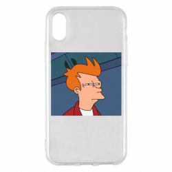 Чехол для iPhone X/Xs Suspicious Fry - PrintSalon