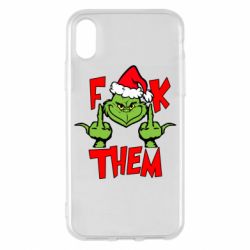 Чехол для iPhone X/Xs The grinch f*ck them - PrintSalon