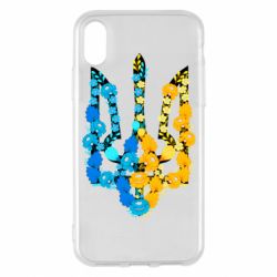 Чохол для iPhone X/Xs Тризуб квіти Україна