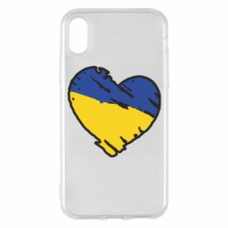 Чехол для iPhone X/Xs Украина сердце с царапинами - PrintSalon