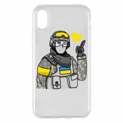 Чохол для iPhone X/Xs Військовий з сердечком