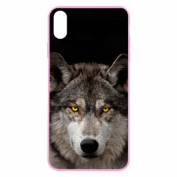 Чехол для iPhone X/Xs Wolf with yellow eyes