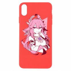 Чехол для iPhone X/Xs Yae Miko portrait - PrintSalon