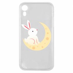 Чехол для iPhone XR Cute rabbit on the moon - PrintSalon