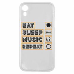 Чехол для iPhone XR Eat sleep dj repeat. - PrintSalon