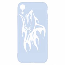 Чехол для iPhone XR Flaming shark - PrintSalon