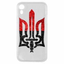 Чехол для iPhone XR Герб Украины красно-черный - PrintSalon
