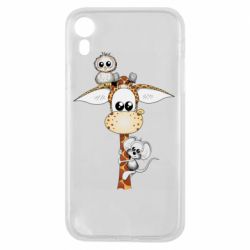 Чехол для iPhone XR Giraffe Owl and Mouse - PrintSalon