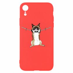 Чехол для iPhone XR Grumpy Cat On The Rope - PrintSalon