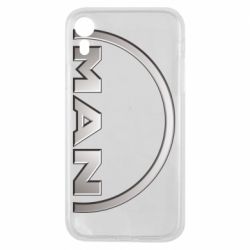 Чехол для iPhone XR Man metallic logo - PrintSalon
