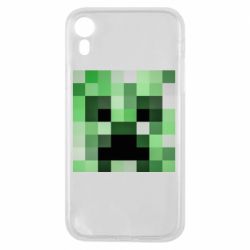 Чехол для iPhone XR Minecraft minimalist Creeper - PrintSalon