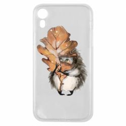 Чехол для iPhone XR Осенний ежик - PrintSalon