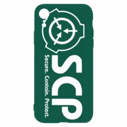 Чехол для iPhone XR SCP logo text