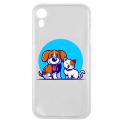 Чехол для iPhone XR Собачка и котик - PrintSalon