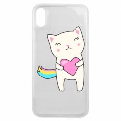 Чехол для iPhone Xs Max Cute cat with heart