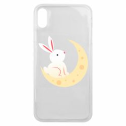 Чехол для iPhone Xs Max Cute rabbit on the moon - PrintSalon