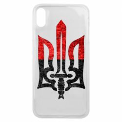 Чехол для iPhone Xs Max Герб Украины красно-черный - PrintSalon
