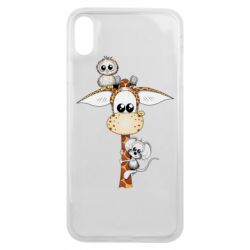 Чехол для iPhone Xs Max Giraffe Owl and Mouse - PrintSalon
