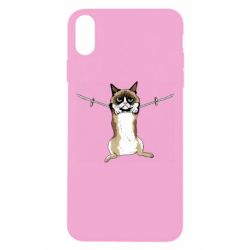 Чехол для iPhone Xs Max Grumpy Cat On The Rope - PrintSalon