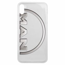 Чехол для iPhone Xs Max Man metallic logo - PrintSalon