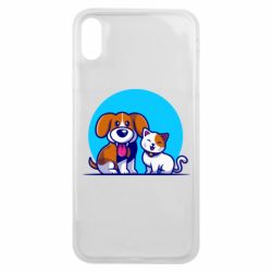 Чехол для iPhone Xs Max Собачка и котик - PrintSalon