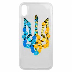 Чохол для iPhone Xs Max Тризуб квіти Україна - PrintSalon