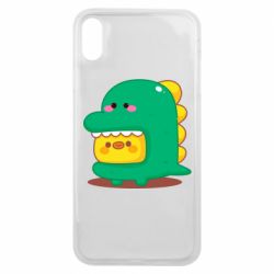 Чехол для iPhone Xs Max Уточка в костюме динозавра - PrintSalon