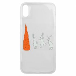 Чехол для iPhone Xs Max Зайцы возле морковки - PrintSalon