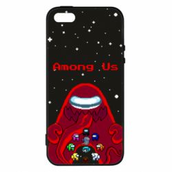 Чохол для iphone 5/5S/SE Among us pixels - PrintSalon