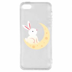 Чехол для iPhone5/5S/SE Cute rabbit on the moon - PrintSalon