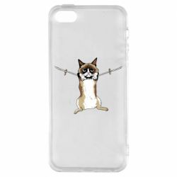 Чехол для iPhone5/5S/SE Grumpy Cat On The Rope - PrintSalon