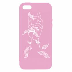 Чехол для iPhone5/5S/SE Hand with leafs - PrintSalon