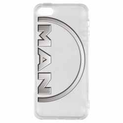 Чехол для iPhone5/5S/SE Man metallic logo - PrintSalon