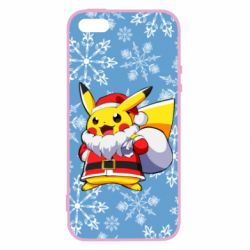Чохол для iphone 5/5S/SE Santa Claus Pikachu - PrintSalon