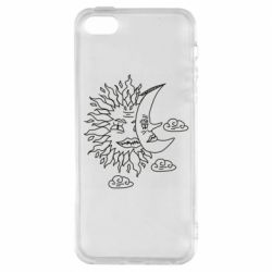 Чехол для iPhone5/5S/SE Sun and Moon faces - PrintSalon