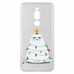 Чехол для Meizu Note 8 Cat and Christmas Lights - PrintSalon