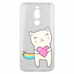Чехол для Meizu X8 Cute cat with heart - PrintSalon