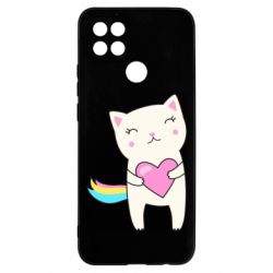 Чехол для Oppo A15s/A15 Cute cat with heart - PrintSalon