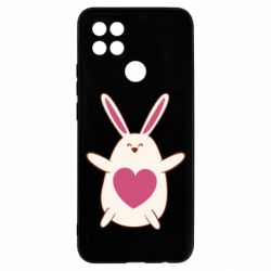 Чехол для Oppo A15s/A15 Rabbit with a pink heart - PrintSalon