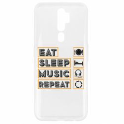 Чехол для Oppo A5/A9 2020 Eat sleep dj repeat.