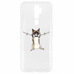 Чехол для Oppo A5/A9 2020 Grumpy Cat On The Rope - PrintSalon