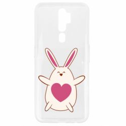 Чехол для Oppo A5/A9 2020 Rabbit with a pink heart - PrintSalon
