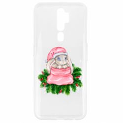 Чехол для Oppo A5/A9 2020 Заяц Новогодний - PrintSalon