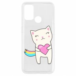 Чехол для Oppo A53/A32/A33 Cute cat with heart