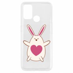 Чехол для Oppo A53/A32/A33 Rabbit with a pink heart - PrintSalon