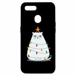 Чехол для Oppo A5s/A12 Cat and Christmas Lights - PrintSalon